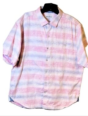Tommy Bahama Sardinia Seas Shirt Men’s Button Down Size XL Pink Blue Pocket